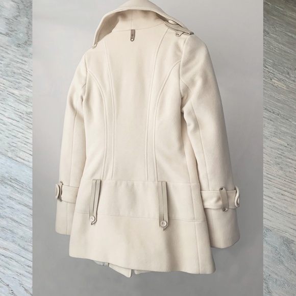 Mackage | Wool Cashmere Peacoat Coat with Leather Trims - Picture 4 of 16